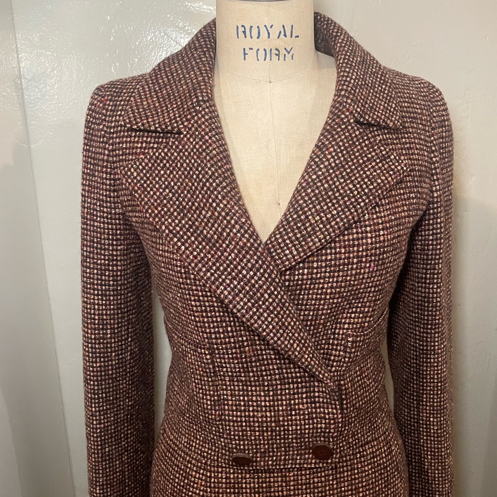 Chanel suit set fall 2001 , cropped jacked high waist shirt size 34 tweed - Picture 13 of 17